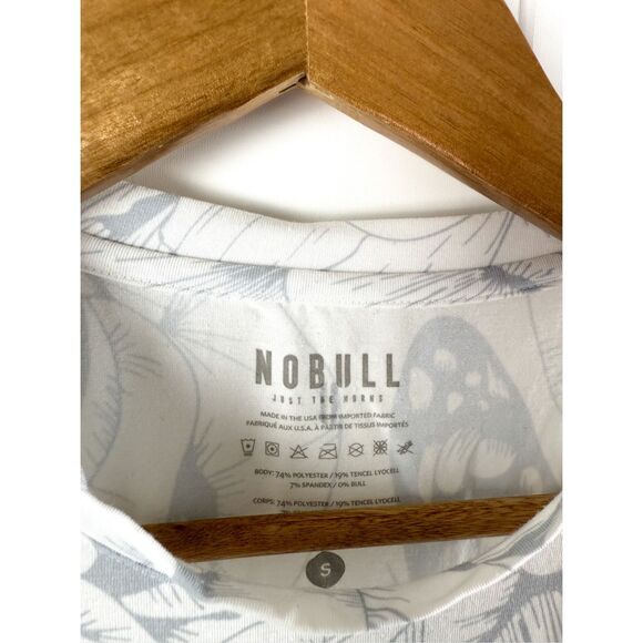 NoBull High Neck Muscle Tank Size S Butterly Floral Print White Gray - Picture 2 of 6